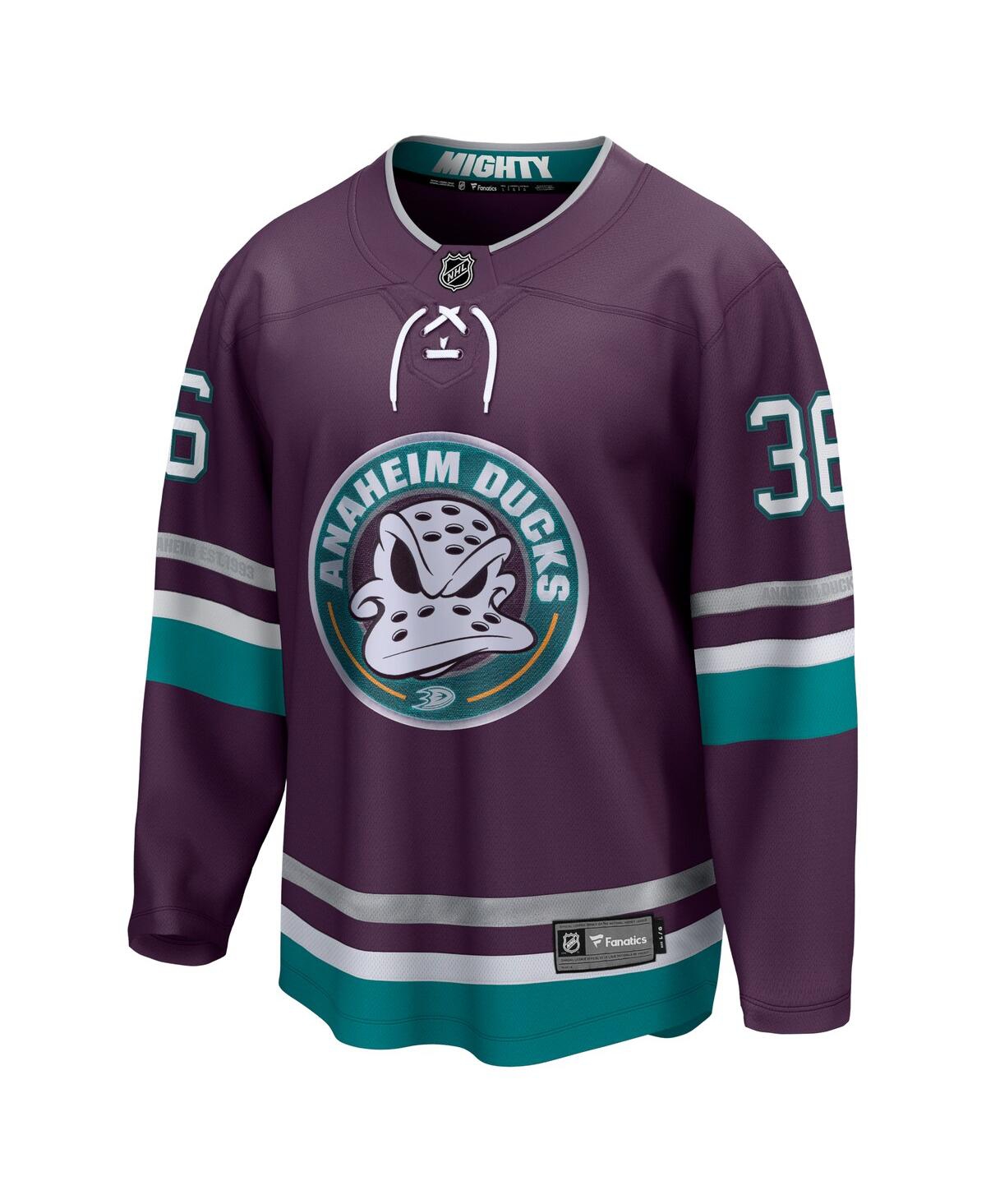 Men's Fanatics John GibsonAnaheim Ducks 30th Anniversary Premier Breakaway Jersey - Purple