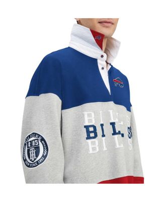 Men's Royal Buffalo Bills Connor Oversized Rugby Long Sleeve Polo Shirt