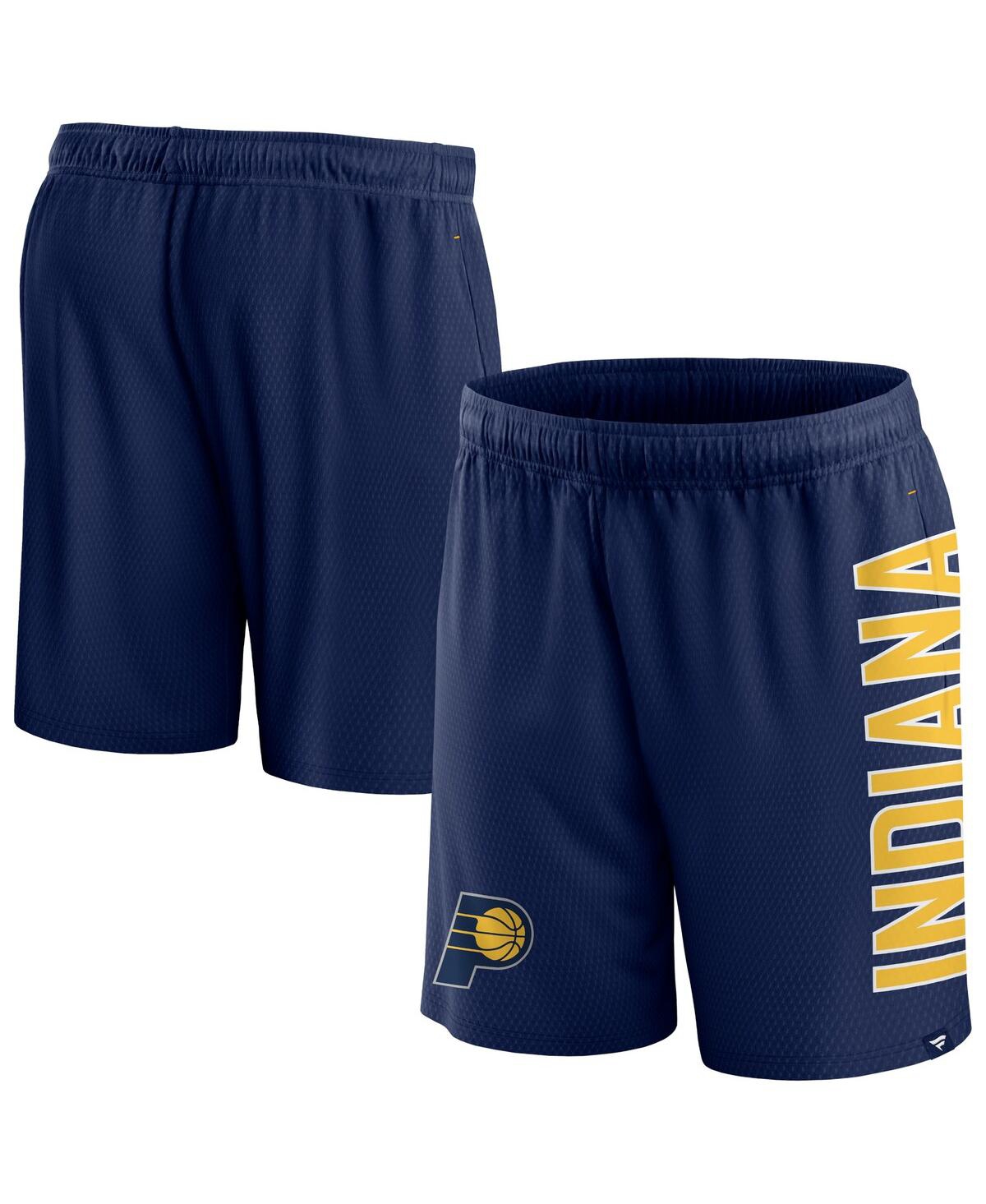 Shop Fanatics Men's  Navy Indiana Pacers Post Up Mesh Shorts