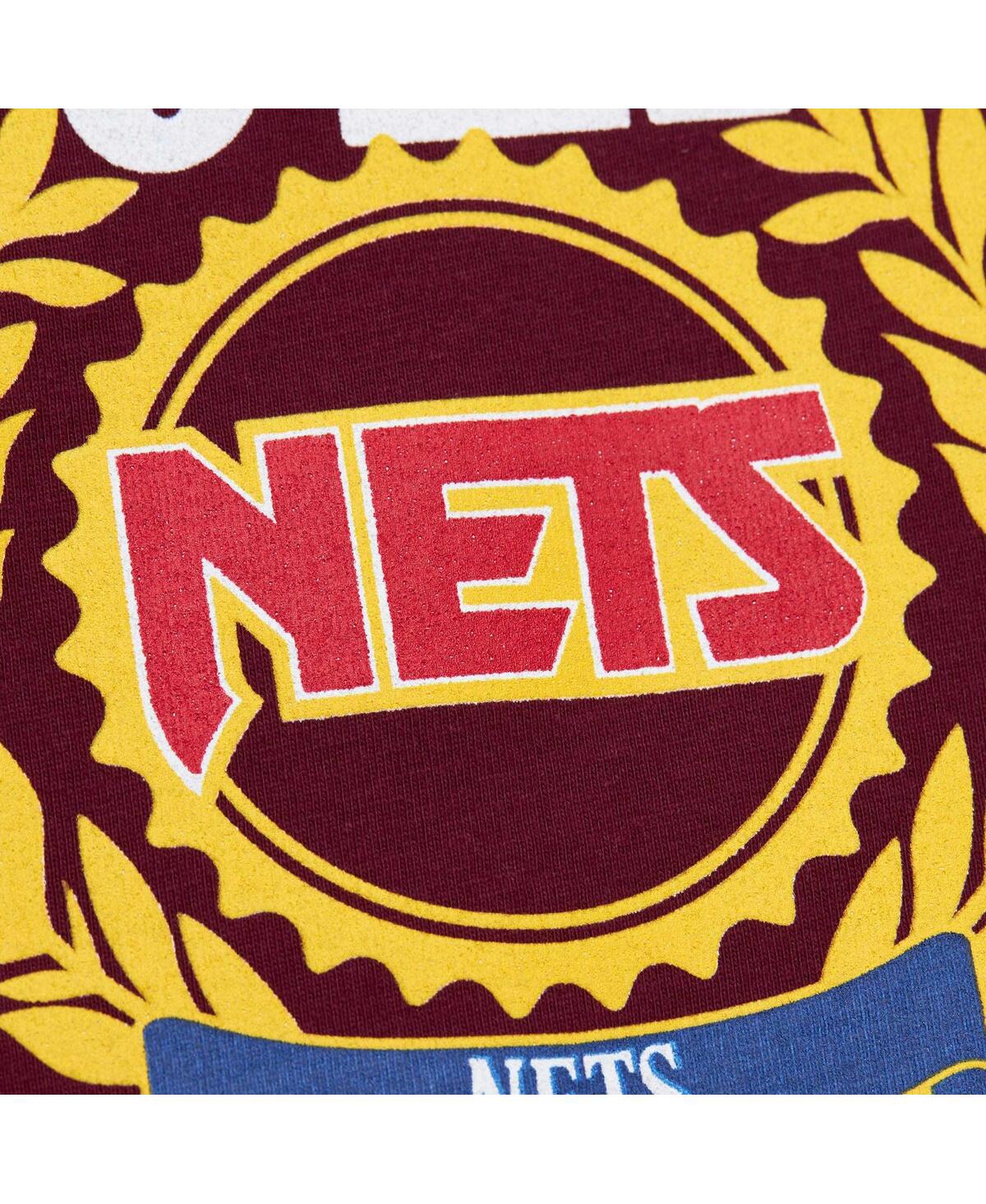 Shop Mitchell & Ness Men's  Red New Jersey Nets Hardwood Classics Ivy League Long Sleeve T-shirt