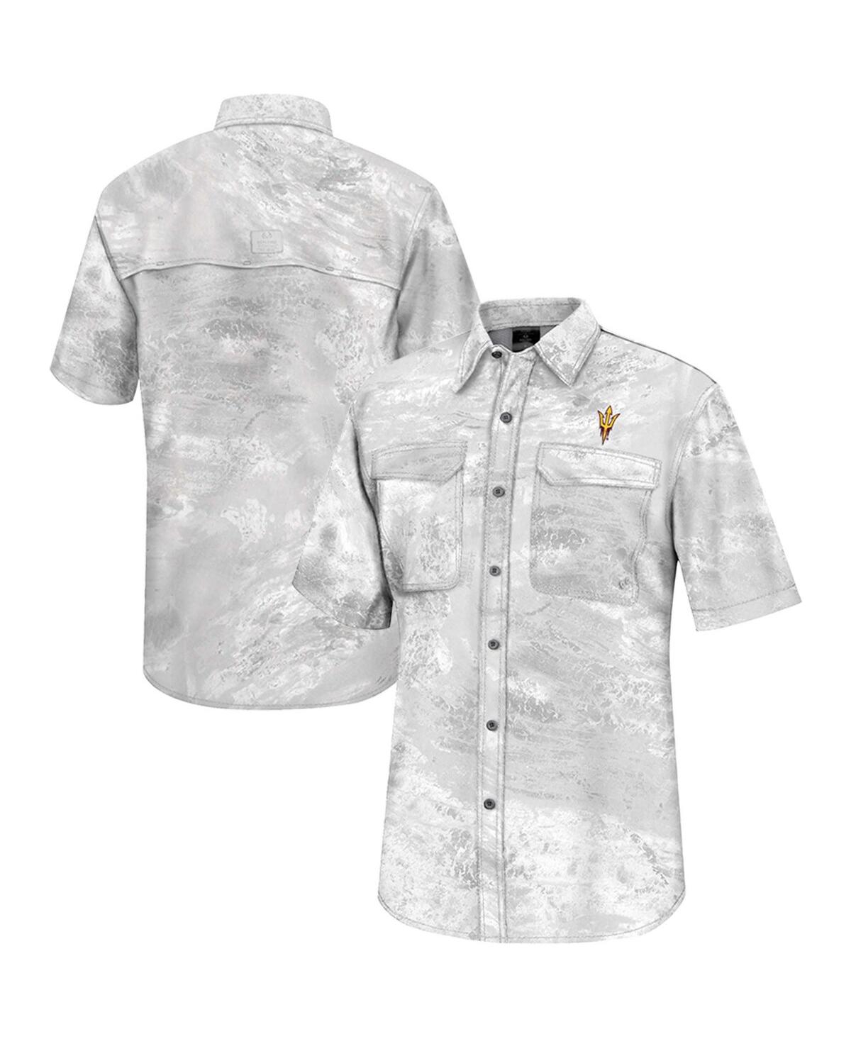 Men's Colosseum White Arizona State Sun Devils Realtree Aspect Charter Full-Button Fishing Shirt - White