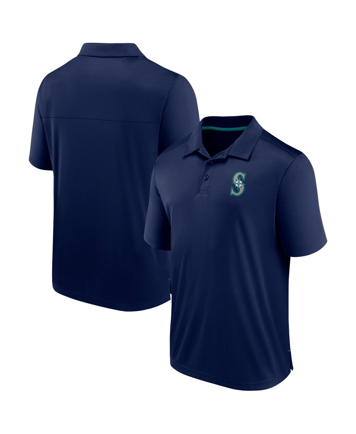 Shop Fanatics Men's  Navy Seattle Mariners Fitted Polo Shirt