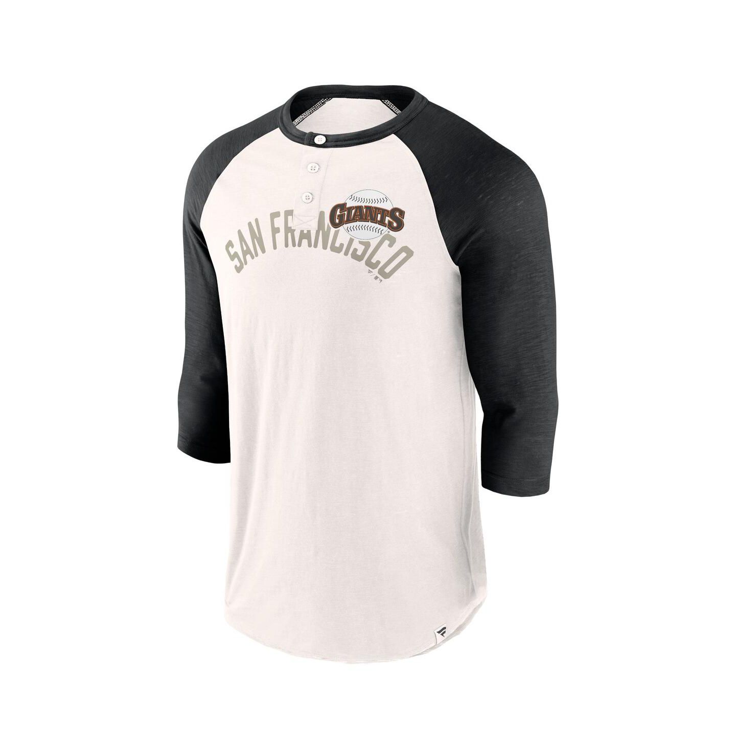 Мужская футболка Fanatics White, Black San Francisco Giants Backdoor Slider Raglan 3/4-Sleeve — фото 2