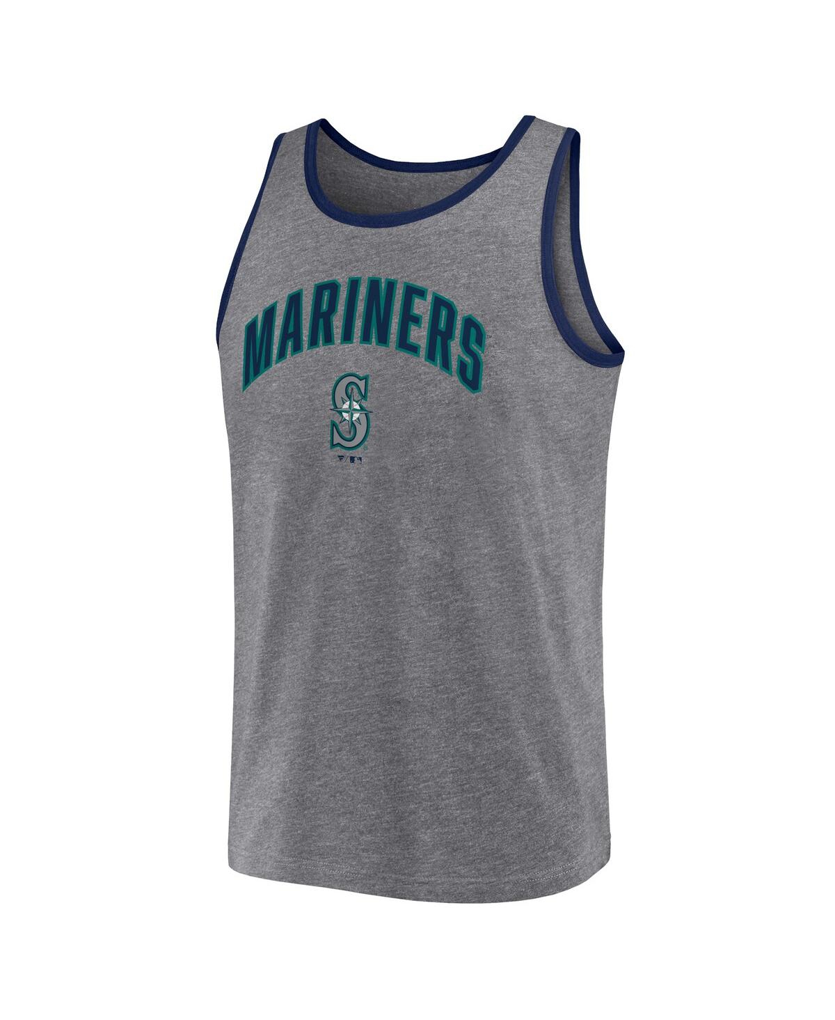 Fanatics Branded  Heather Gray Seattle Mariners Primary Tank Top In Heather Gray