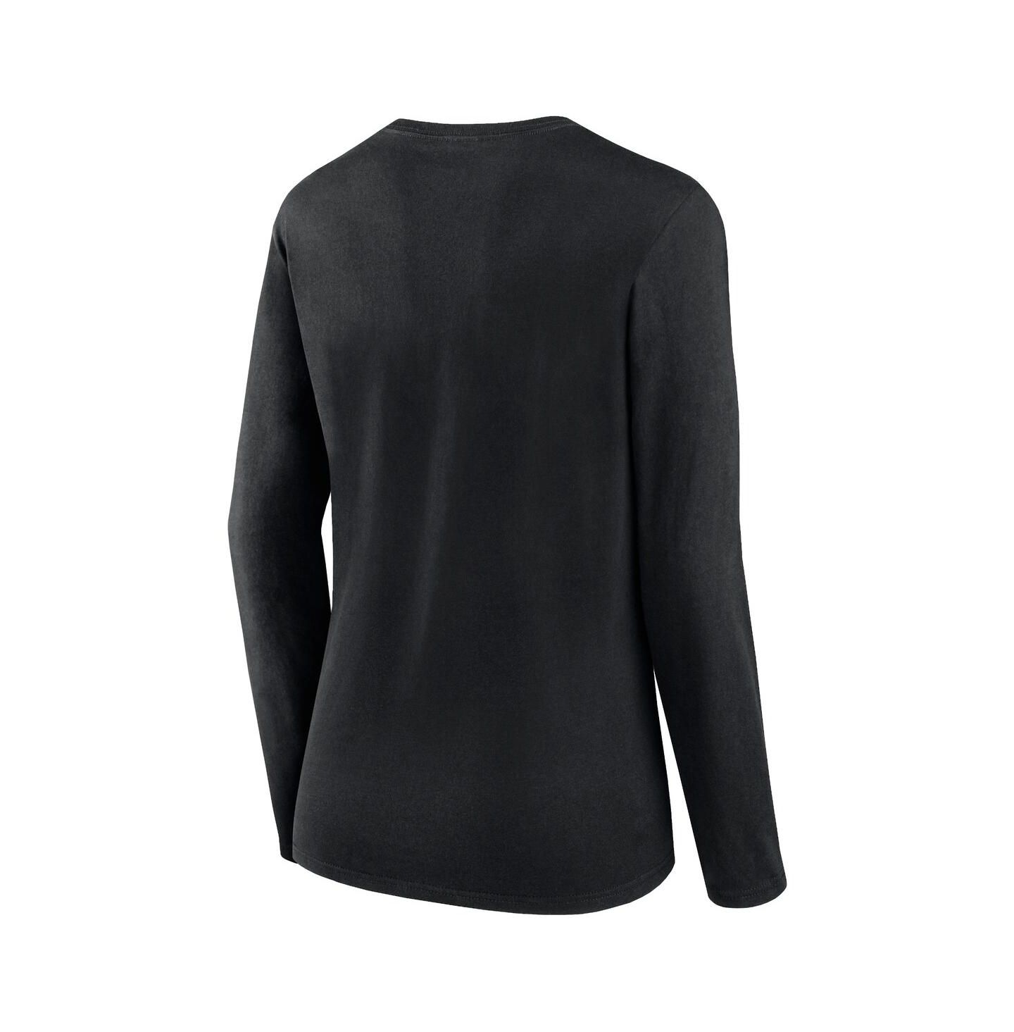 Женская футболка Fanatics Black Las Vegas Raiders Plus Size Foiled Play Long Sleeve — фото 3