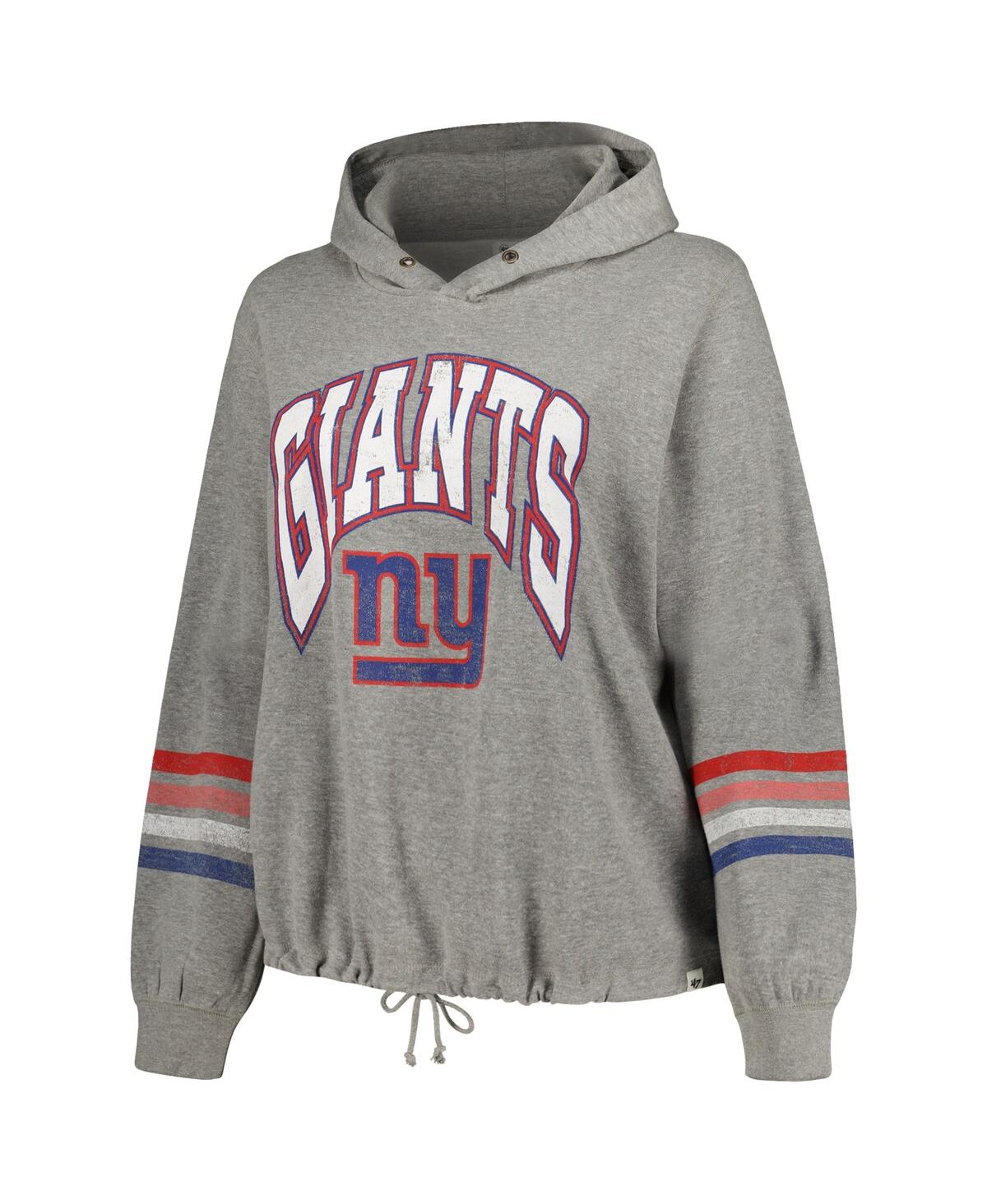 Shop 47 Brand Women's ' Heather Gray Distressed New York Giants Plus Size Upland Bennett Pullover Hoodie