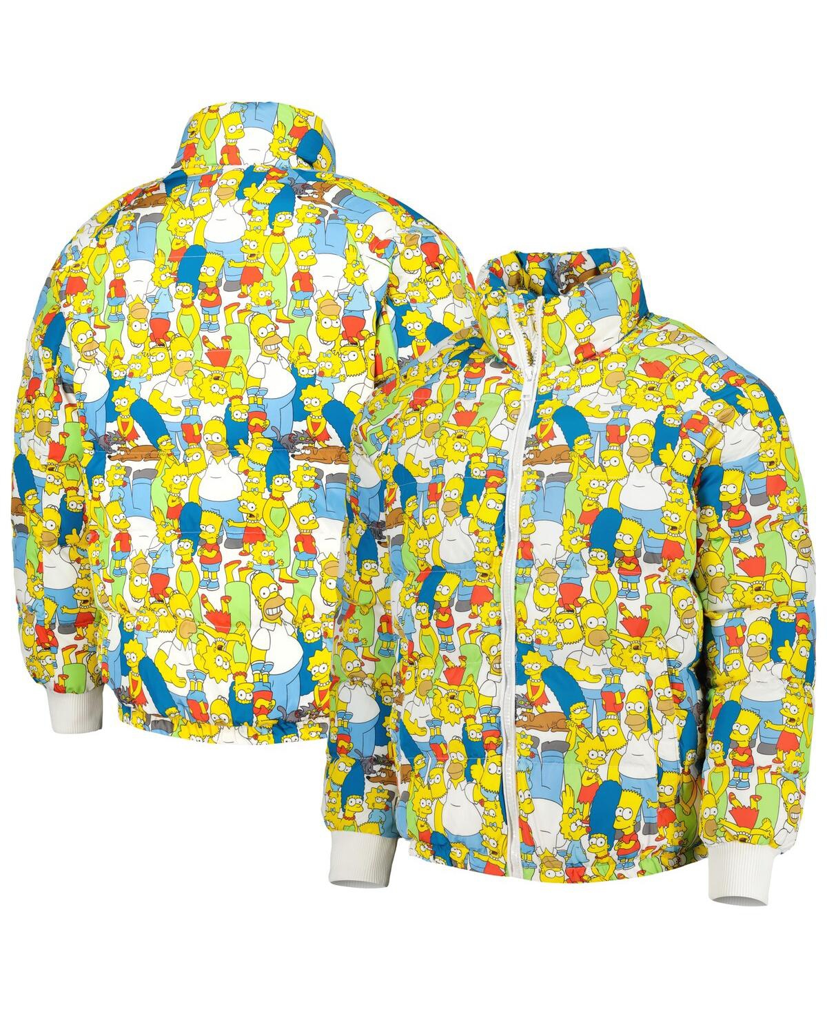Freeze Max Men's  White The Simpsons Family Raglan Full-zip Puffer Jacket