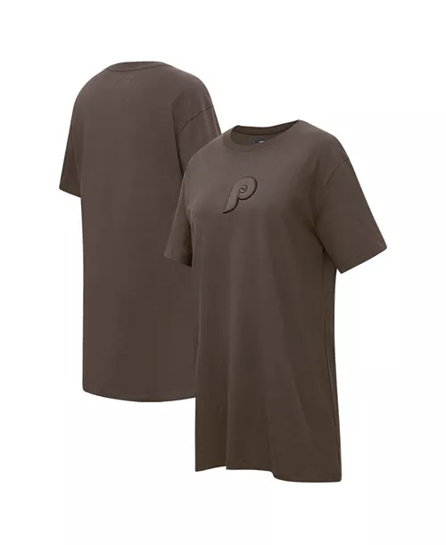 women's brown philadelphia phillies neutral t-shirt dress