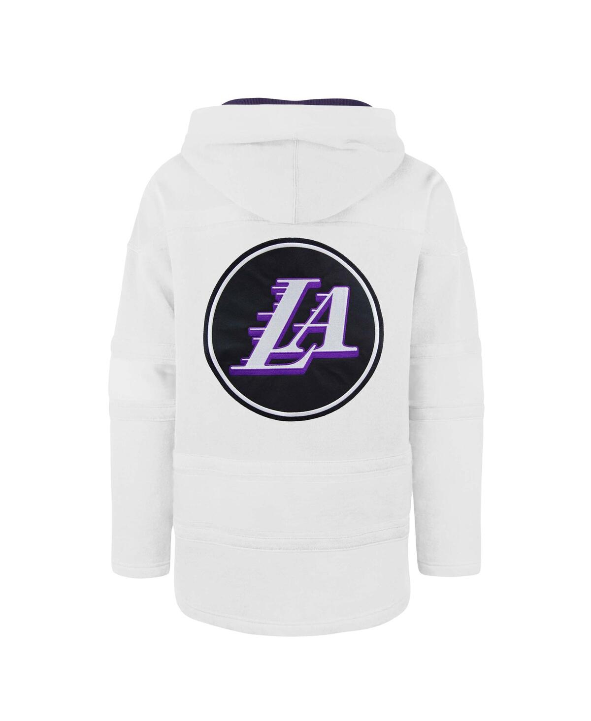 Men's '47 BrandLos Angeles Lakers 2022/23 Pregame Mvp Lacer Pullover Hoodie - City Edition - White