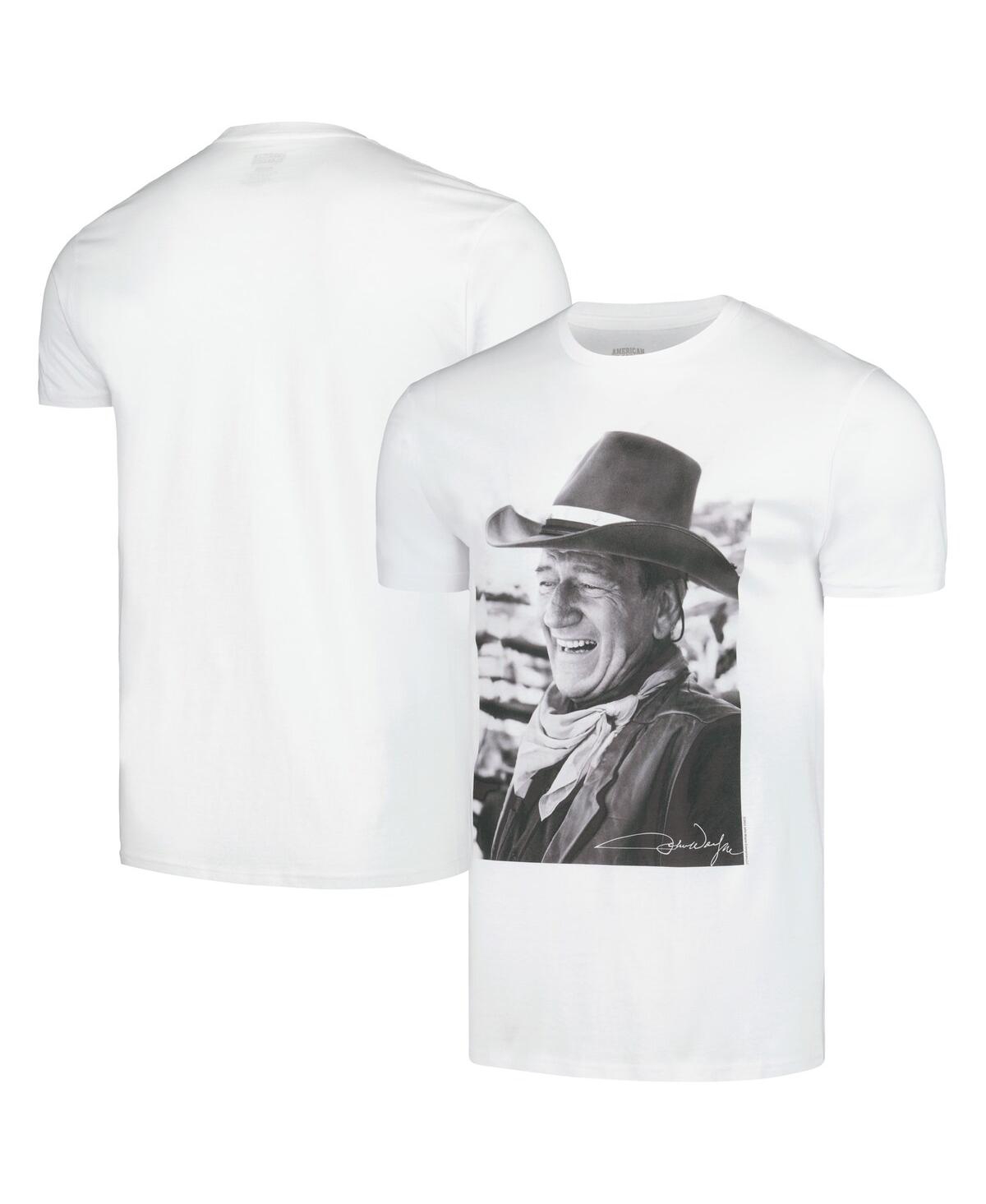 American Classics Men's White John Wayne Black & White Photo Graphic T-shirt