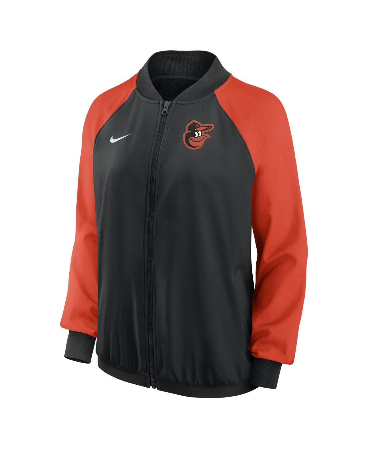 Shop Nike Women's  Black Baltimore Orioles Authentic Collection Team Raglan Performance Full-zip Jacket