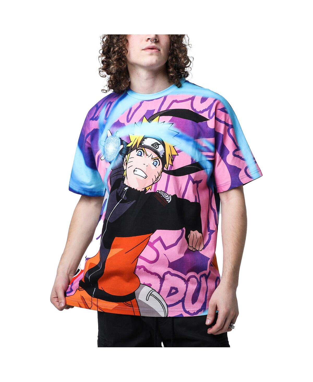 Dumbgood Men's And Women's  Blue Naruto Big Print Graphic T-shirt