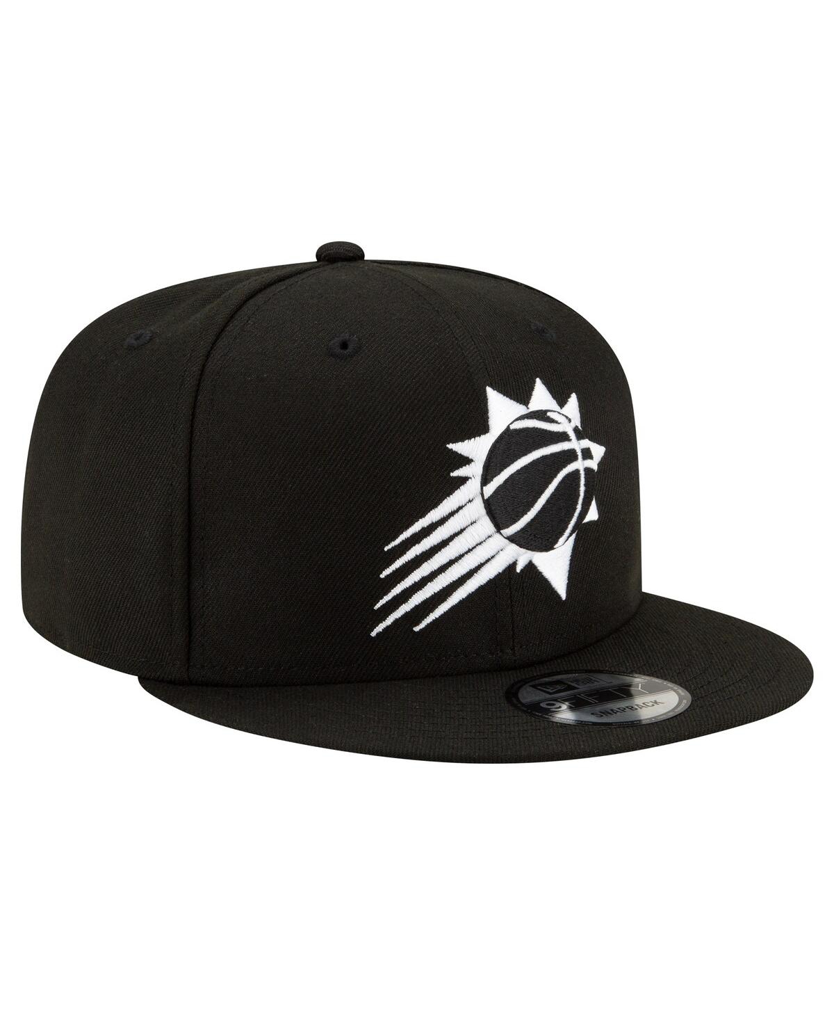 NEW ERA MEN'S NEW ERA PHOENIX SUNS BLACK & WHITE 9FIFTY SNAPBACK HAT 
