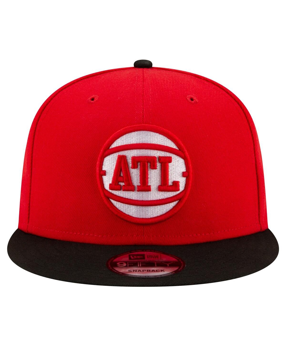 New Era Men's  Red, Black Atlanta Hawks Official Team Color 2tone 9fifty Snapback Hat In Red,black