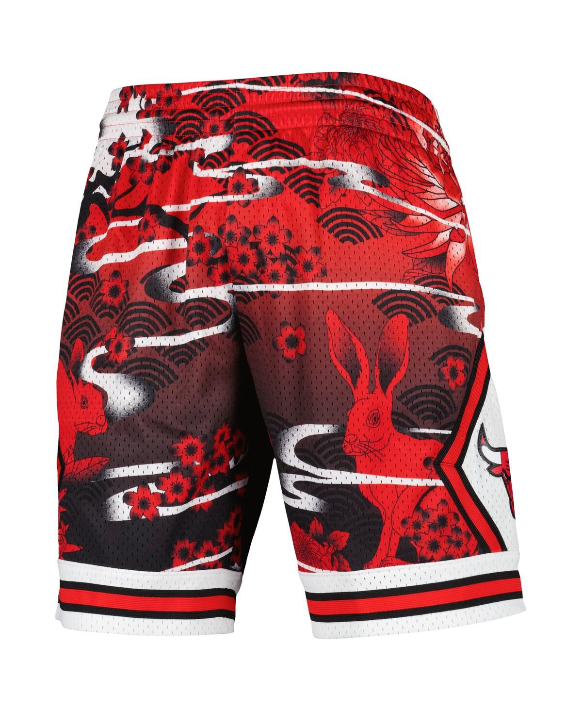 Shop Mitchell & Ness Men's  Red Chicago Bulls Lunar New Year Swingman Shorts