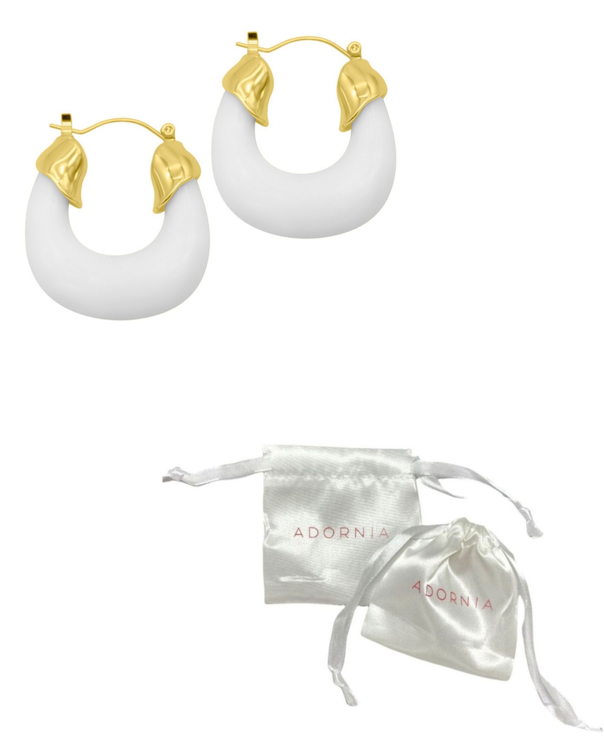 Shop Adornia 14k Gold-plated White Lucite Boxy Hoop Earrings