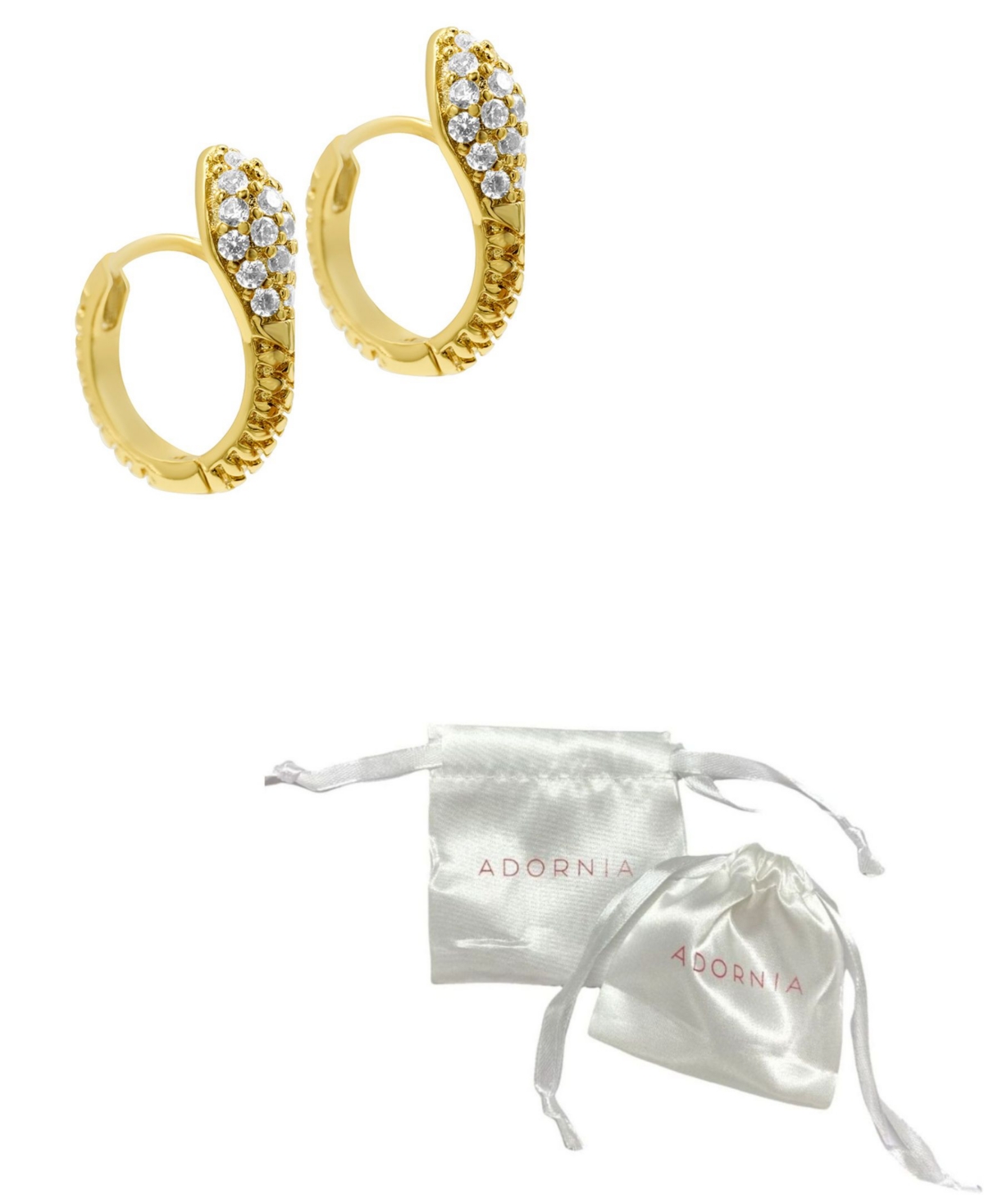 Shop Adornia 14k Gold-plated Snake Crystal Wrap Huggie Earrings