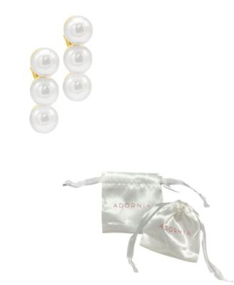 14K Gold-Plated Oversized Imitation Pearl Bar Studs Earrings