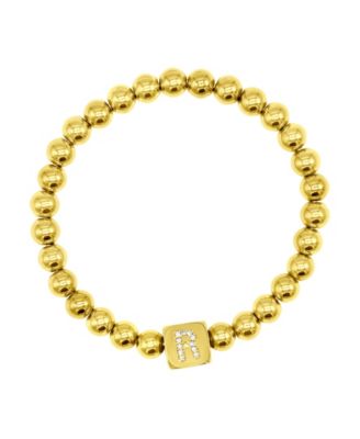 Adornia 14K Gold-Plated Initial Cube Stretch Bracelet - Gold- R 24$