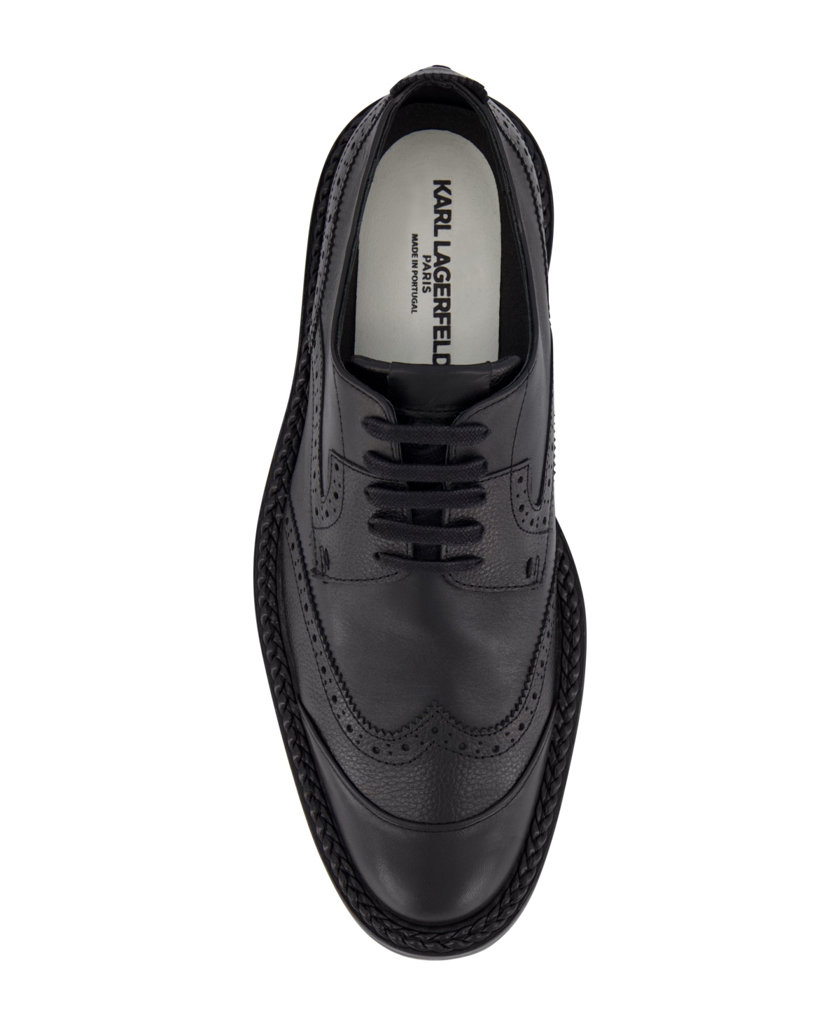 Karl Lagerfeld Paris Men's White Label Leather Wingtip Dress Shoes