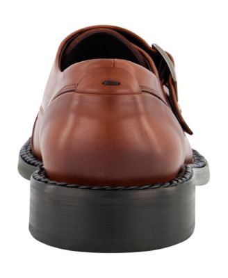 Men's White Label Leather Double Monk Cap Toe Dress Shoes