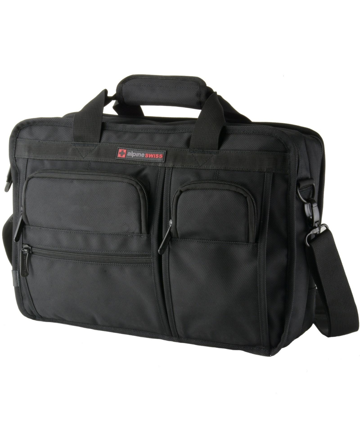 Conrad Messenger Bag 15.6 Inch Laptop Briefcase with Tablet Sleeve - Black