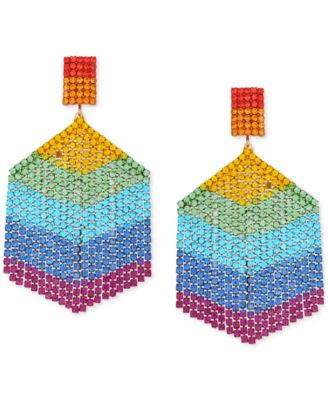 GUESS - Mixed Stone Hexagon Chandelier Earrings
