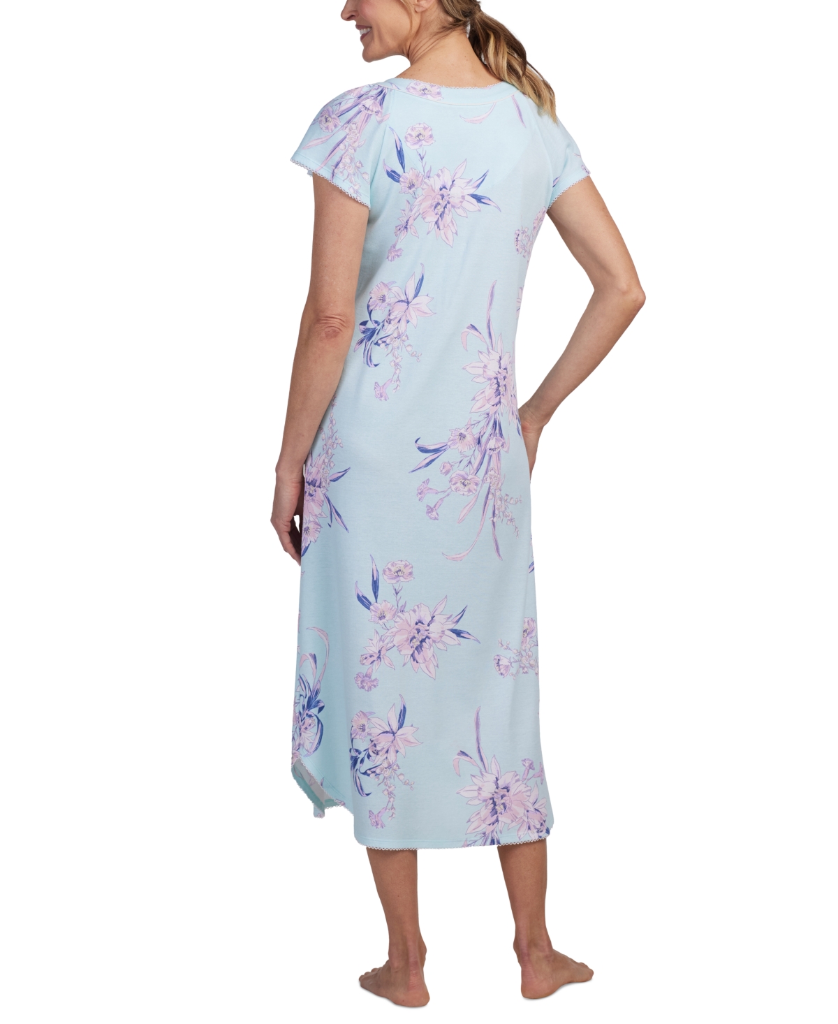 Miss Elaine Women's Gathered Floral Nightgown