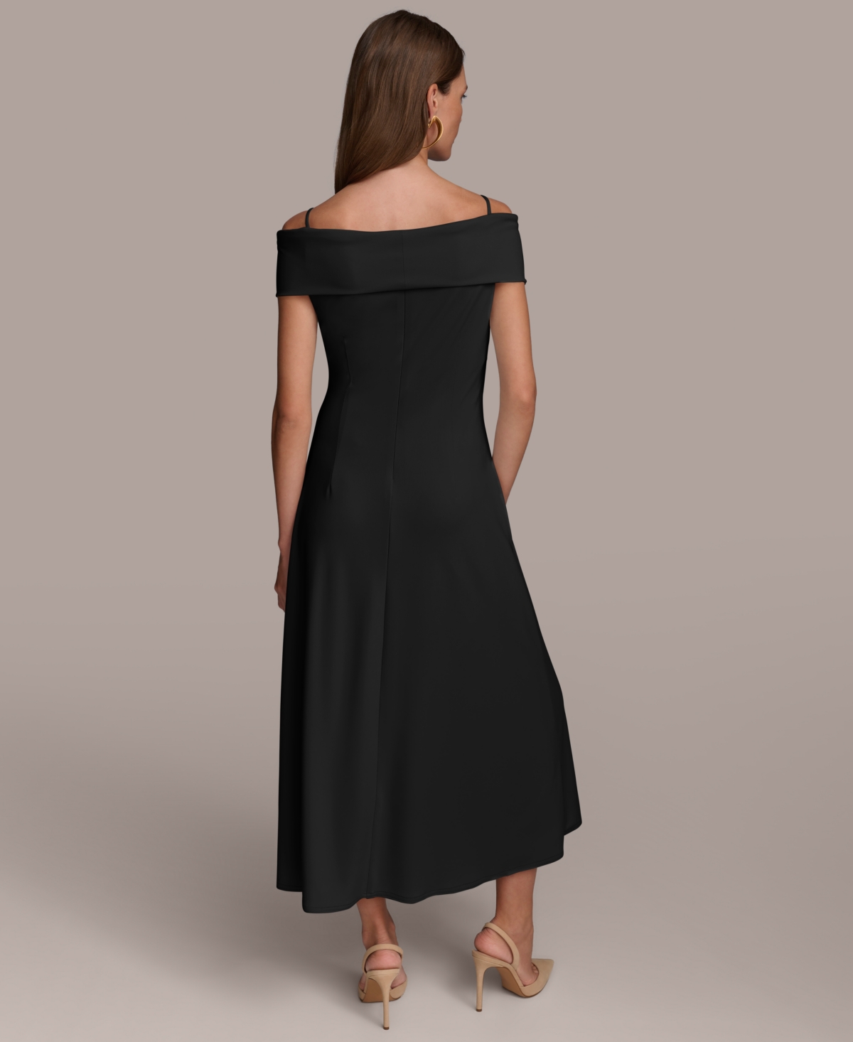 Donna Karan Women's Off-The-Shoulder Crossover Midi Dress