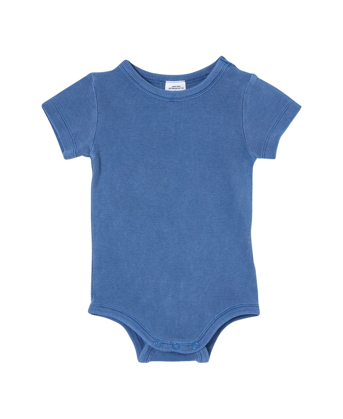 Cotton On Baby Boys And Baby Girls The Short Sleeve Rib Bubbysuit In Blue