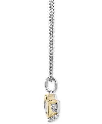 Star Wars Green Quartz (1-1/4 ct. t.w.) & Diamond (1/10 ct. t.w.) Grogu Pendant Necklace in Sterling Silver & Gold-Plate, 15-3/4" + 2" extender