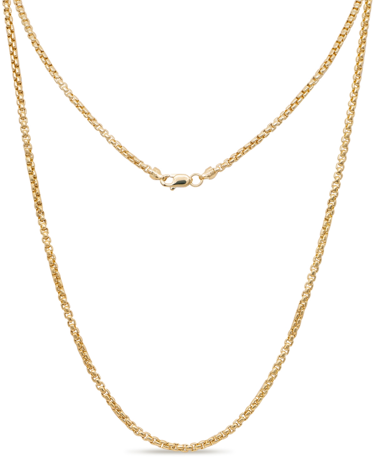 14K Gold Box Round 2mm Chain Necklace, 26", approx. 5.6grams - Gold