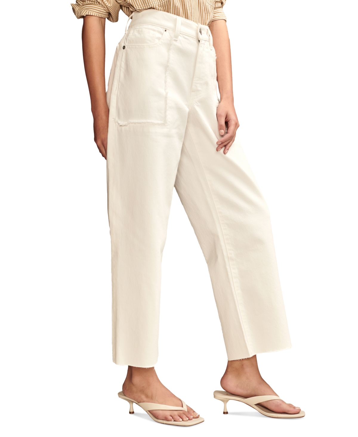 Shop Lucky Brand Women's Legend Patch-pocket Wide-leg Jeans In Fresh Start