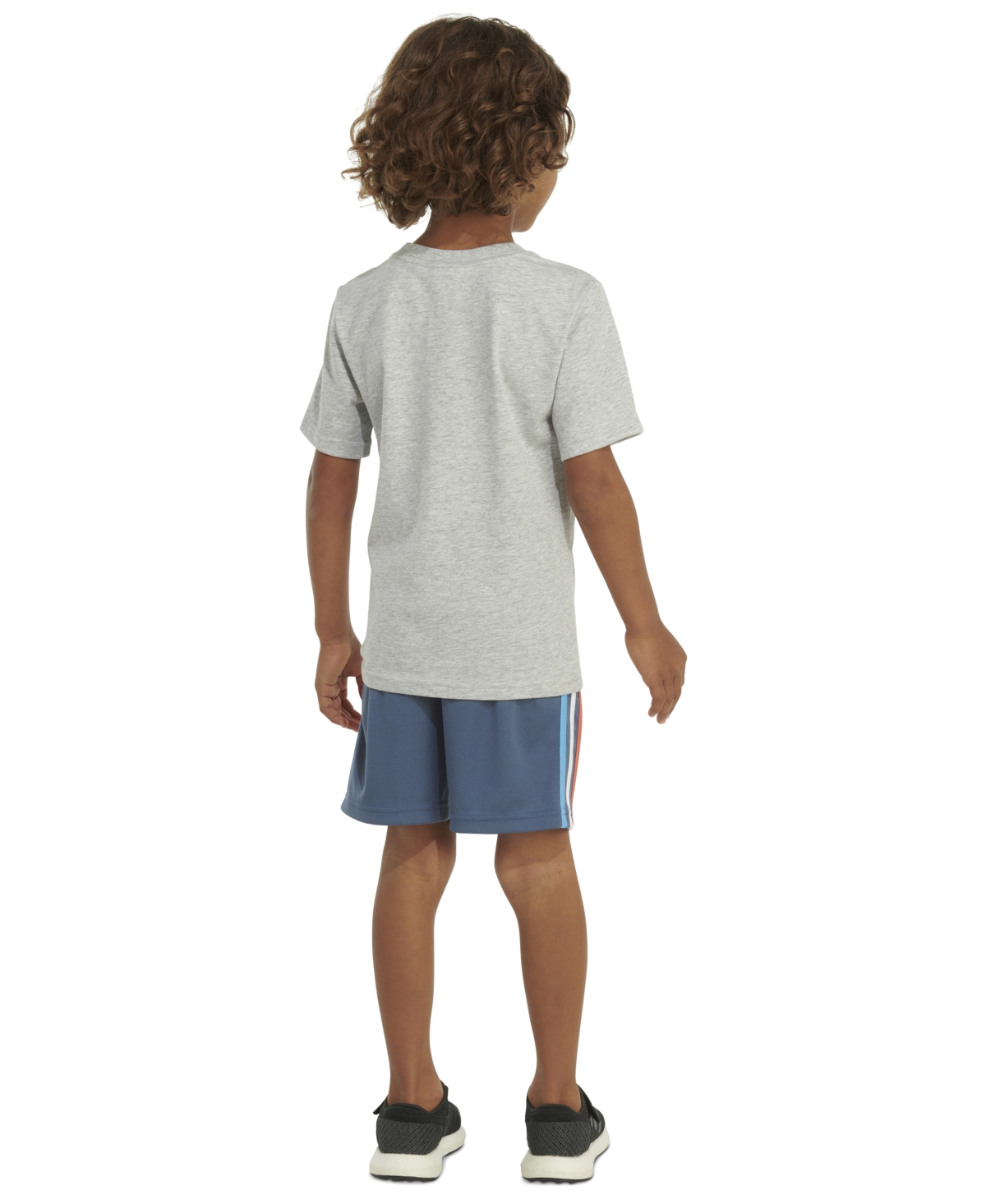 adidas Little & Toddler Boys Graphic Heather T-Shirt & 3-Stripes Shorts, 2 Piece Set