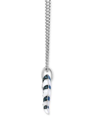 Star Wars London Blue Topaz (1/5 ct. t.w.) & Diamond Accent Enamel Ahsoka Star Wars 18" Pendant Necklace in Sterling Silver
