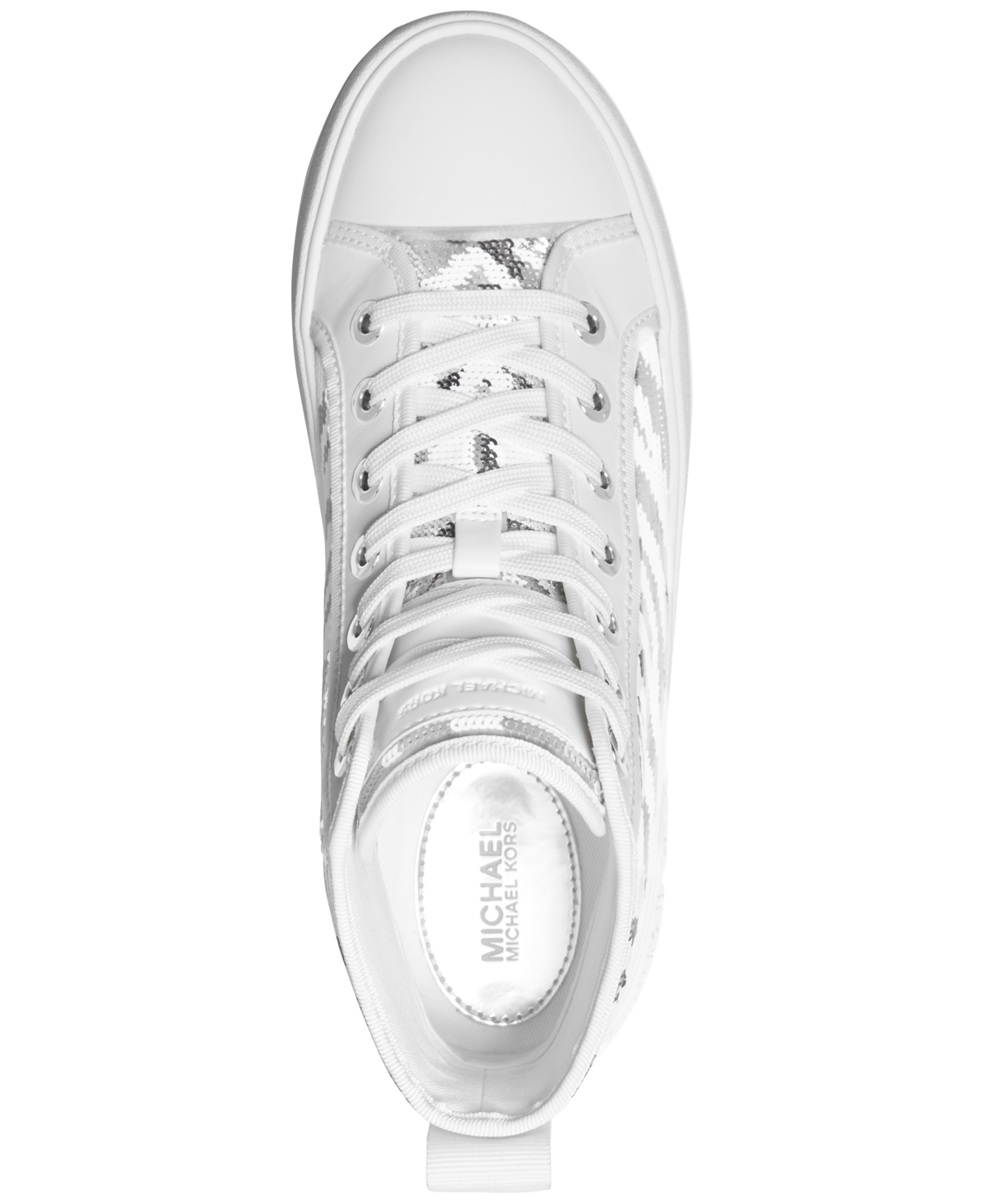 Michael Michael Kors Women's Zebra Sequin High-Top Sneakers - Silver