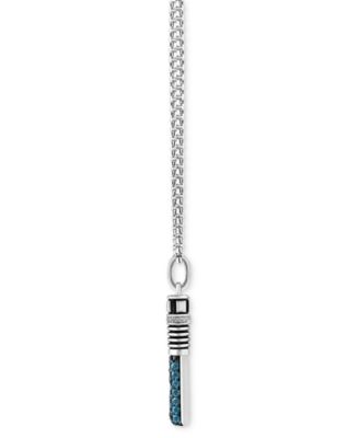 Star Wars London Blue Topaz (1 ct. t.w.) & Diamond (1/20 ct. t.w.) Obi-Wan Kenobi Lightsaber 18" Pendant Necklace in Sterling Silver