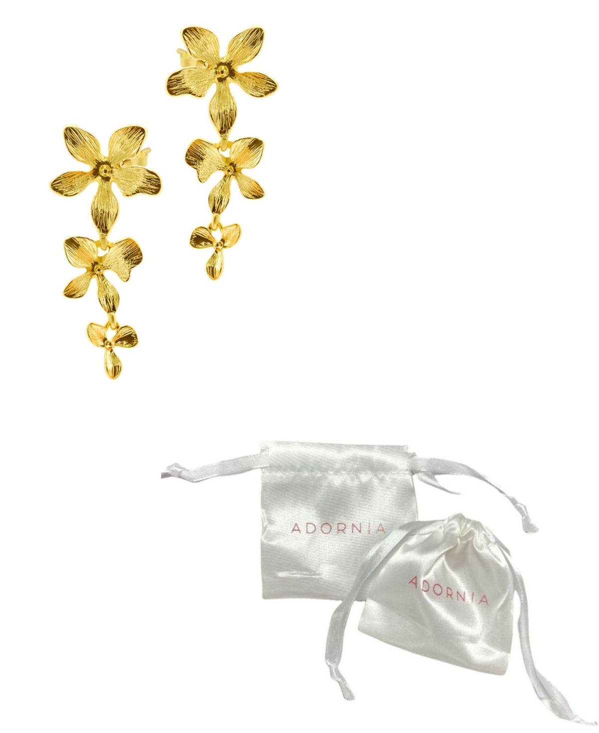 Shop Adornia 14k Gold-plated 3-petal Drop Earrings