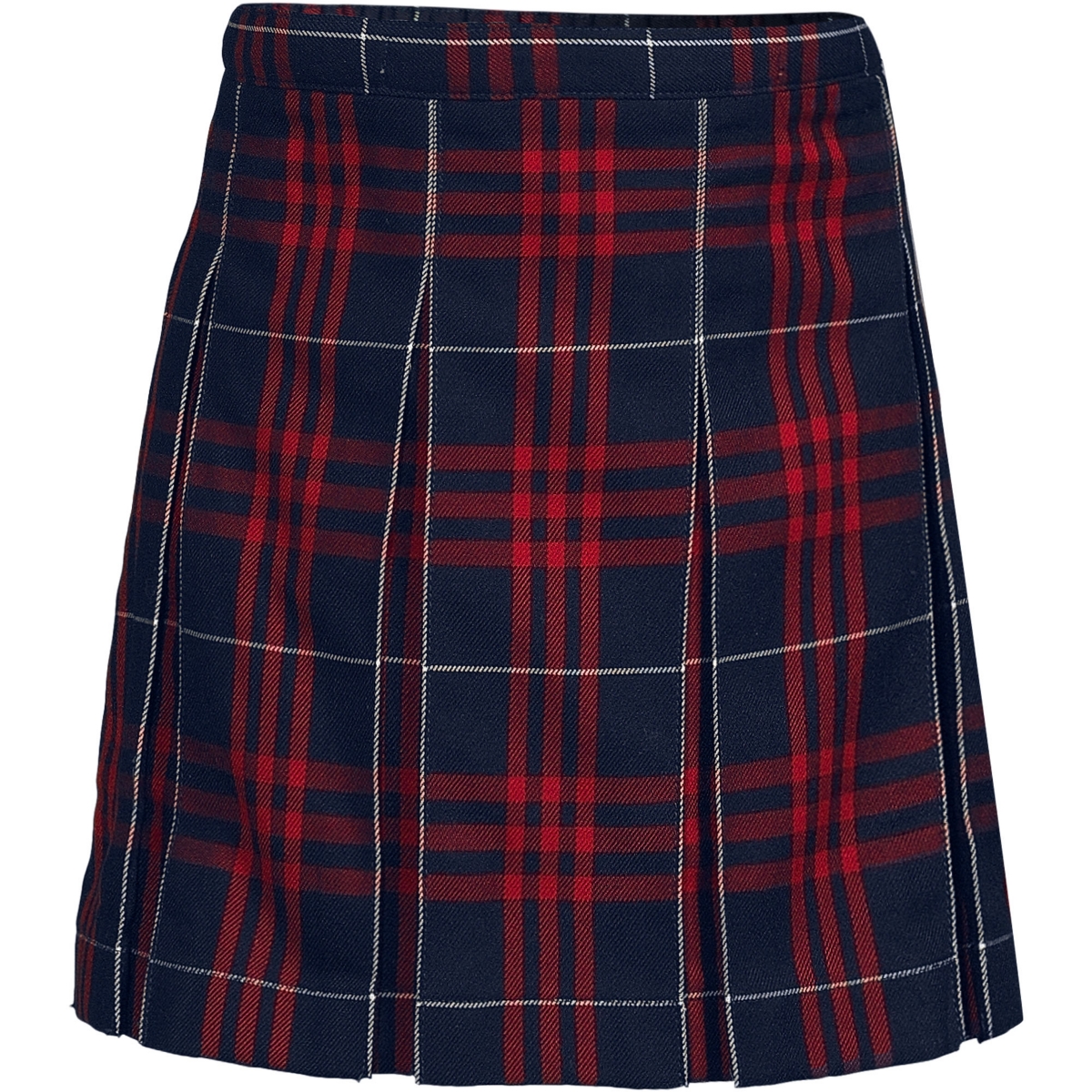Lands' End Big Girls School Uniform Plaid Box Pleat Skirt Top of the Knee