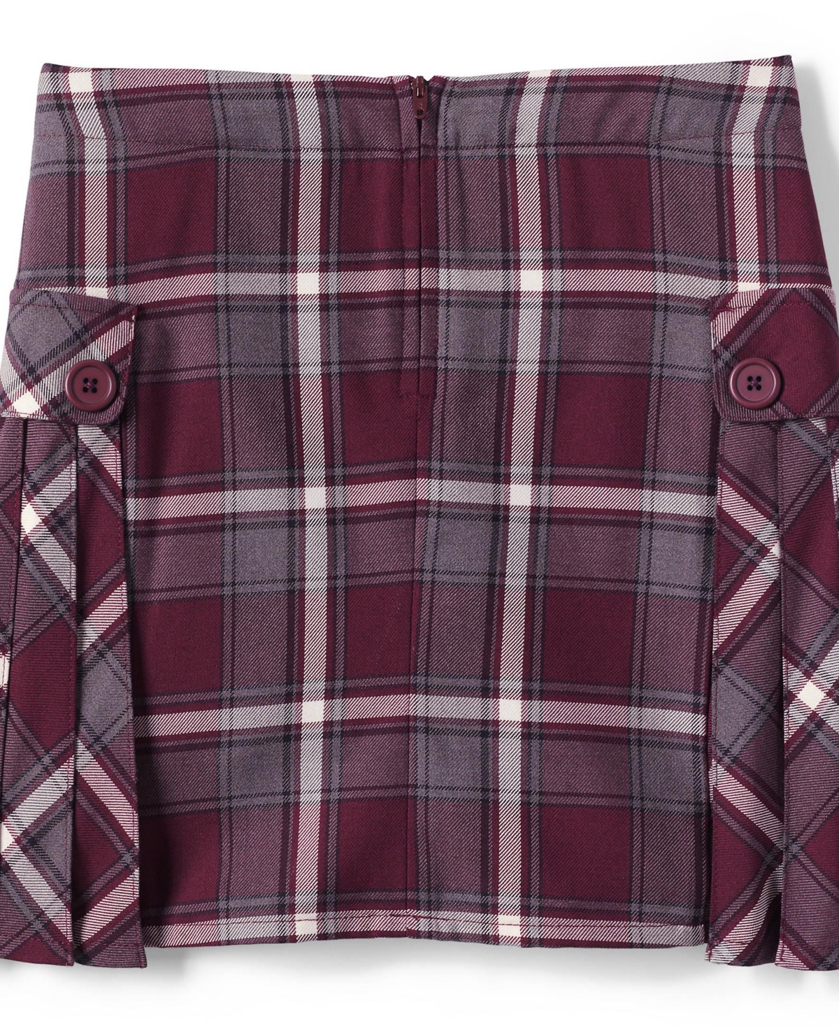 Lands' End Big Girls Plus Side Pleat Plaid Skort Above the Knee