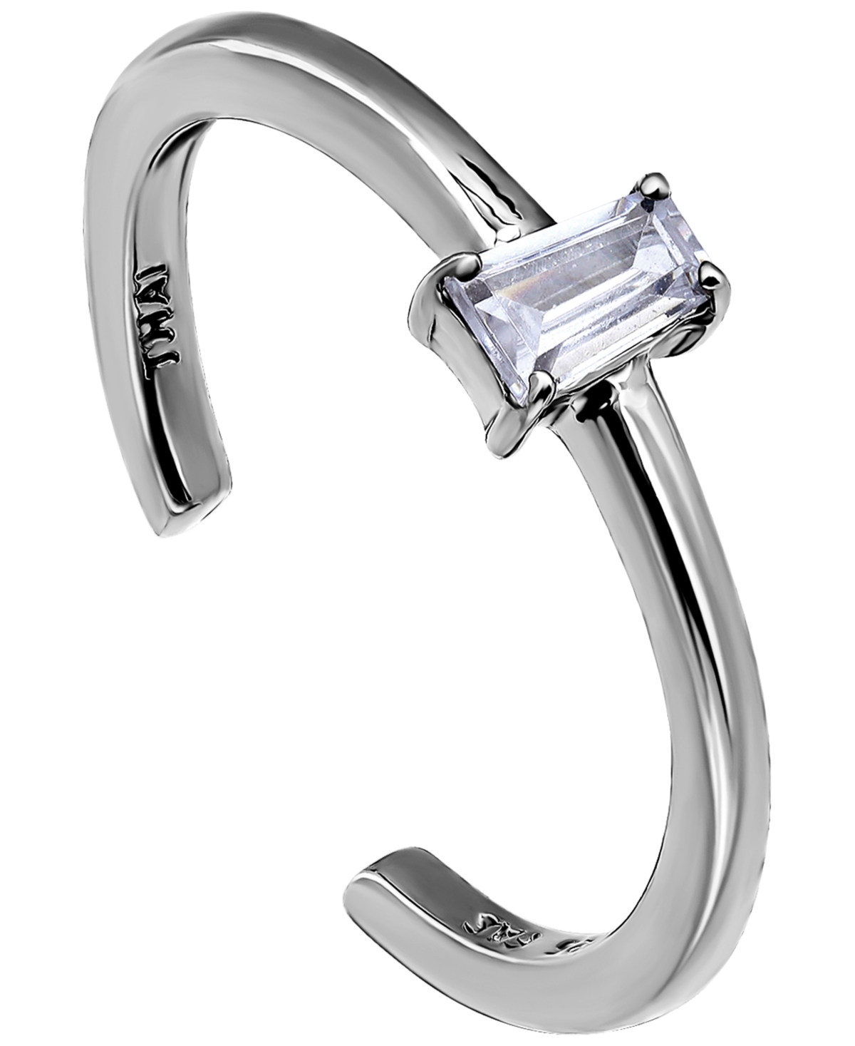 Giani Bernini Cubic Zirconia Baguette Toe Ring, Created For Macy's In Silver