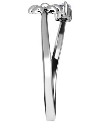 Cubic Zirconia Flower Bypass Toe Ring, Created for Macy's