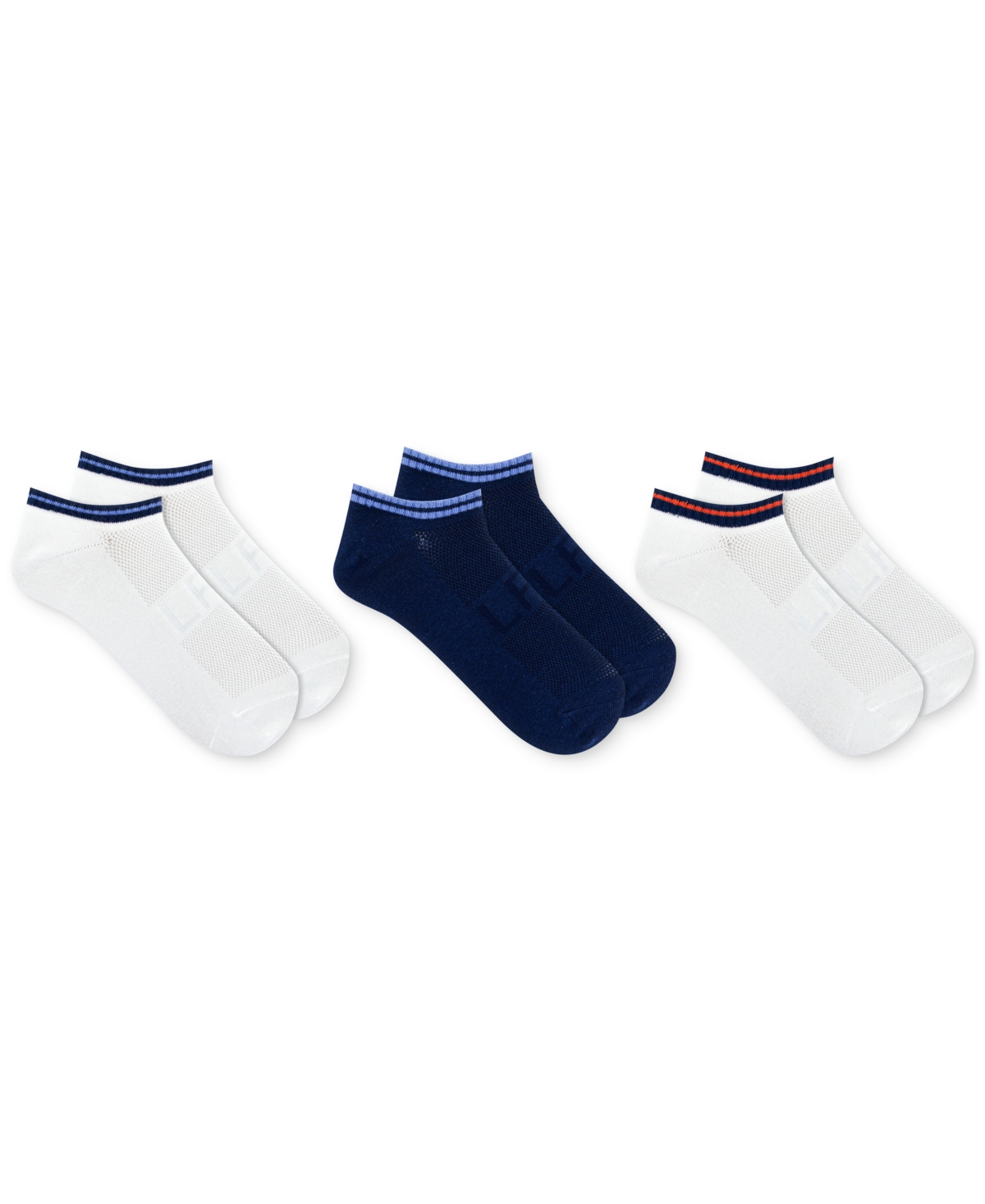 Women's 3-Pk. Striped Low Cut Socks - White Assorted