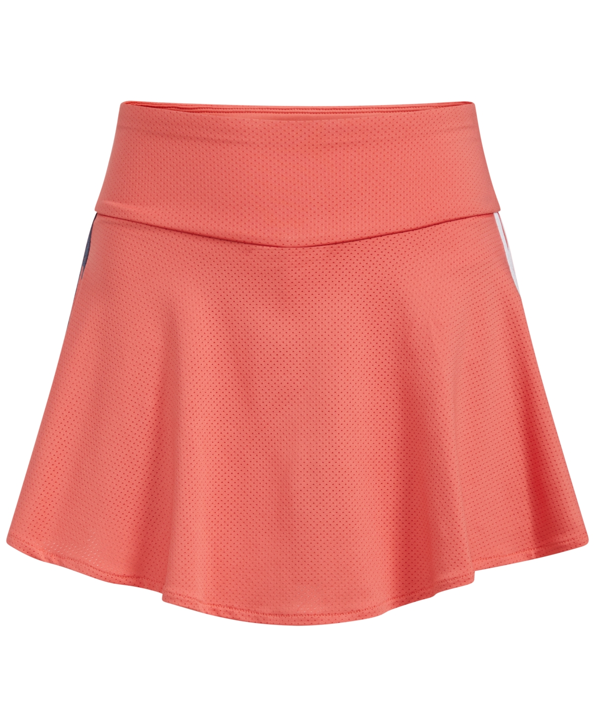 Shop Adidas Originals Big Girls 3-stripe Flounce Knit Skort In Preloved Scarlet