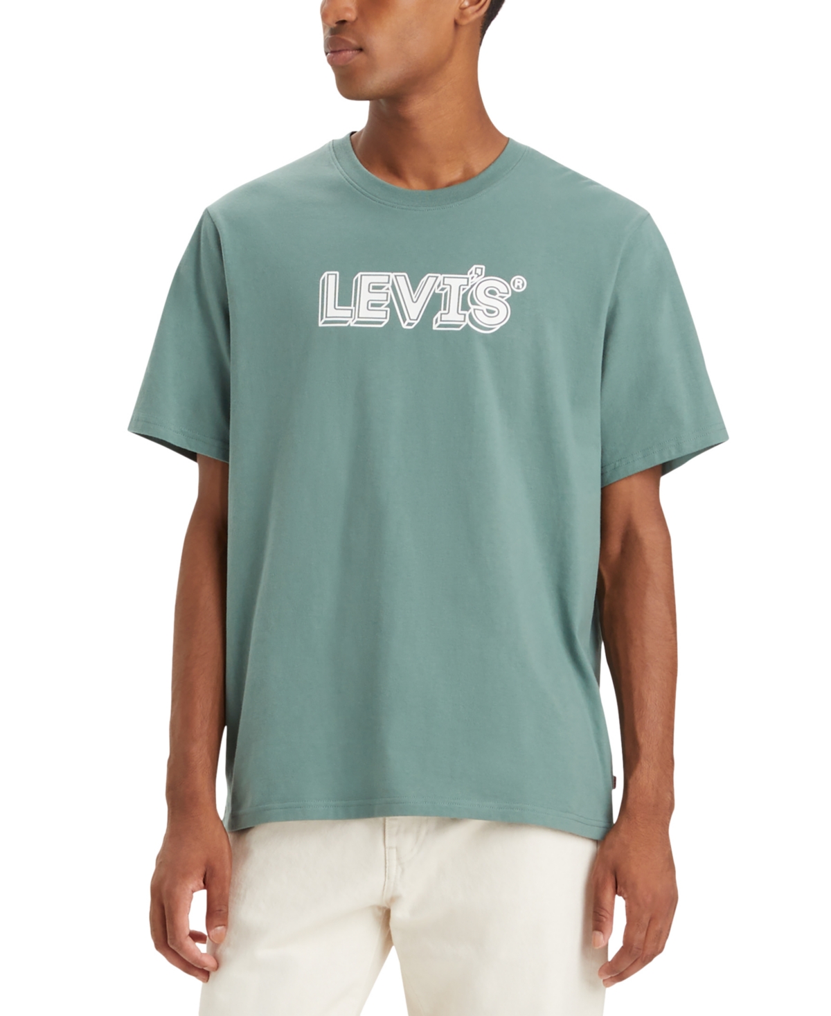 Levi's Men's Cotton Relaxed Logo Crewneck T-shirt In Drop Shado