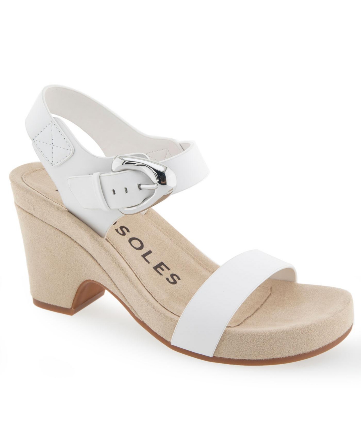 Aerosoles Women s Meyer Open Toe Buckle Strap Wedge Sandals Tan Leather Smart Closet
