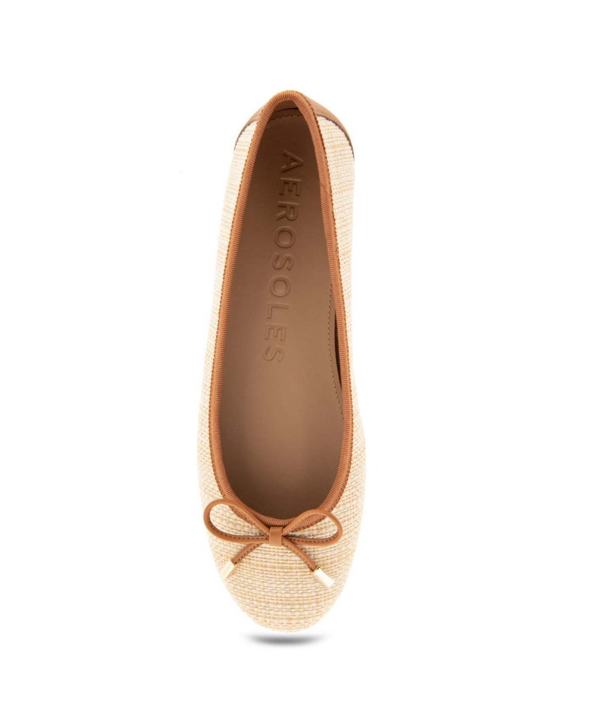 Shop Aerosoles Women's Pia Casual Ballet Wedge Flats In Natural Raffia