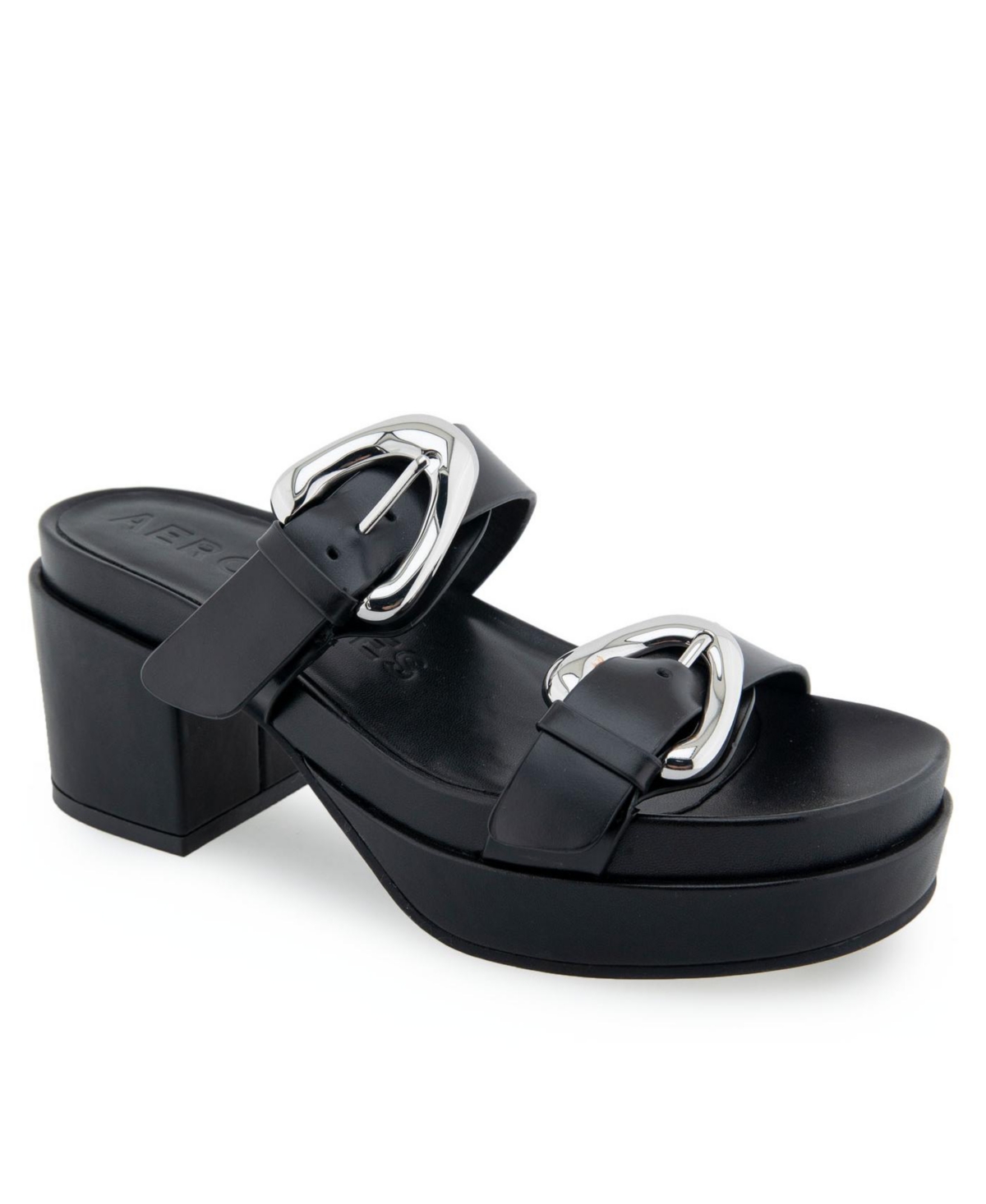 Aerosoles Women's Chance Platform Sandals In Black Leather