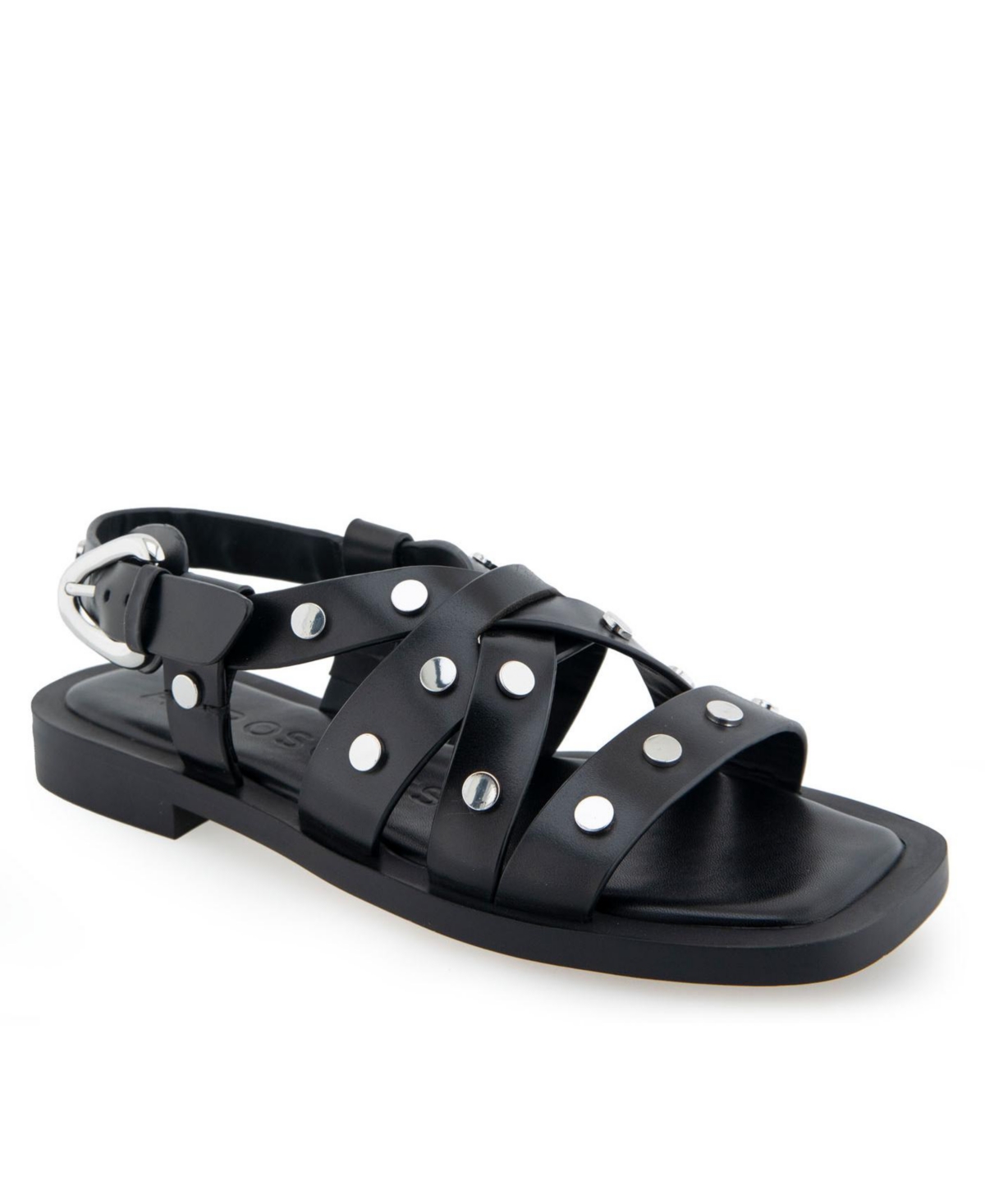 Shop Aerosoles Women's St.clair Open Toe Sandals In Black Leather