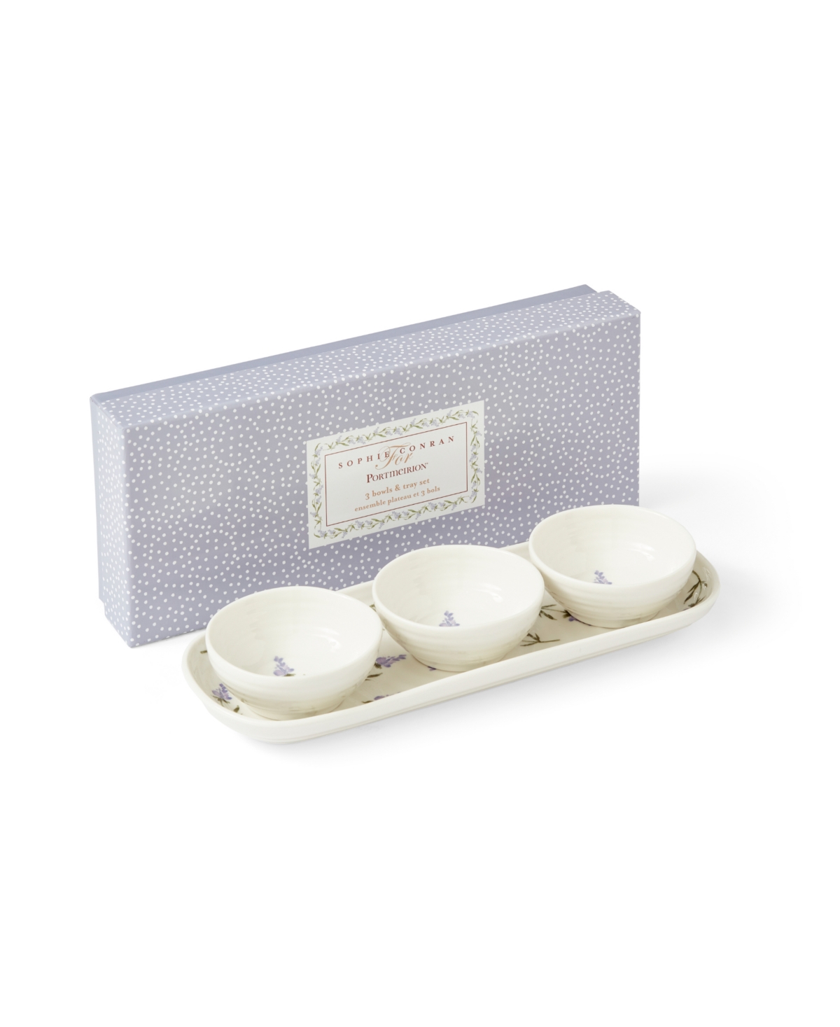 Shop Portmeirion Sophie Conran Lavandula 4 Piece Bowl And Tray Set In White